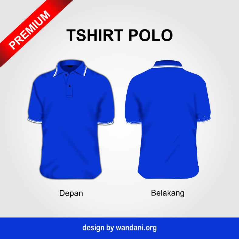 Template Tshirt Polo Biru Benhur Premium WD Vector