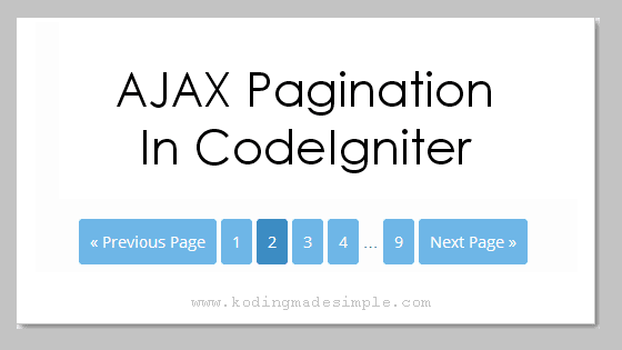 AJAX Pagination ajax pagination codeigniter tutorial