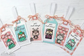 Sunny Studio Stamps: Happy Owlidays Customer Christmas Themed Gift Tags by Misty Elam