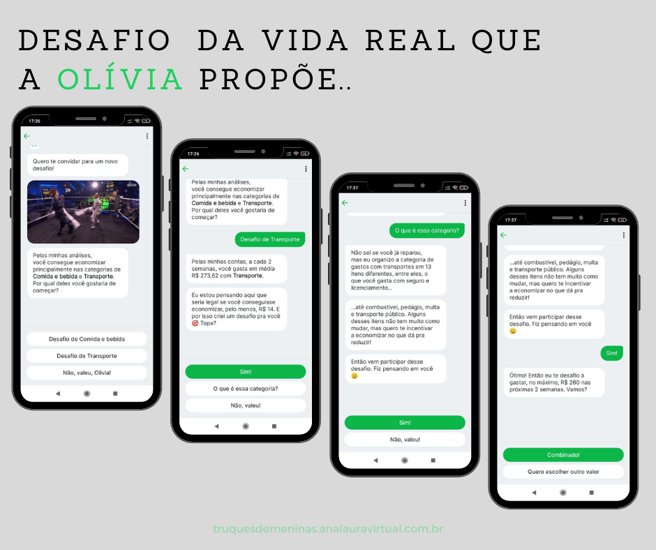 desafio da vida real que o app de organizacao financeira Olivia já me propôs