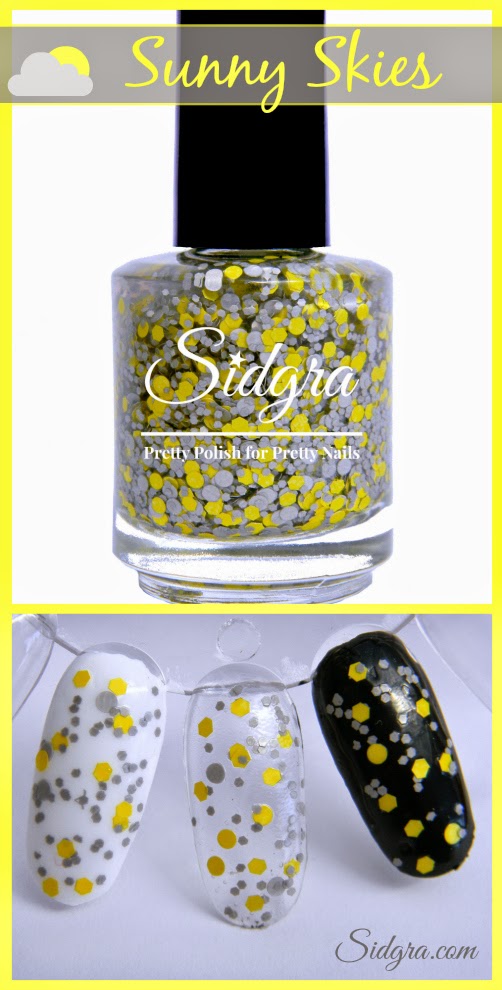 Sunny Skies Glitter Nail Polish by Sidgra  Sidgra.com