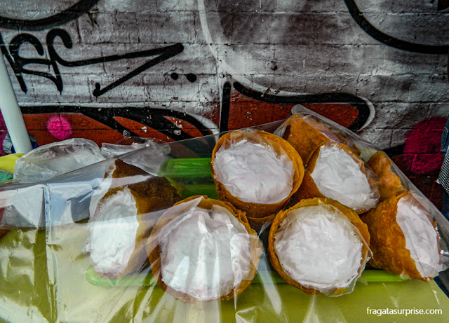 Merengue na casquinha de sorvete no Mercado de Coyoacán