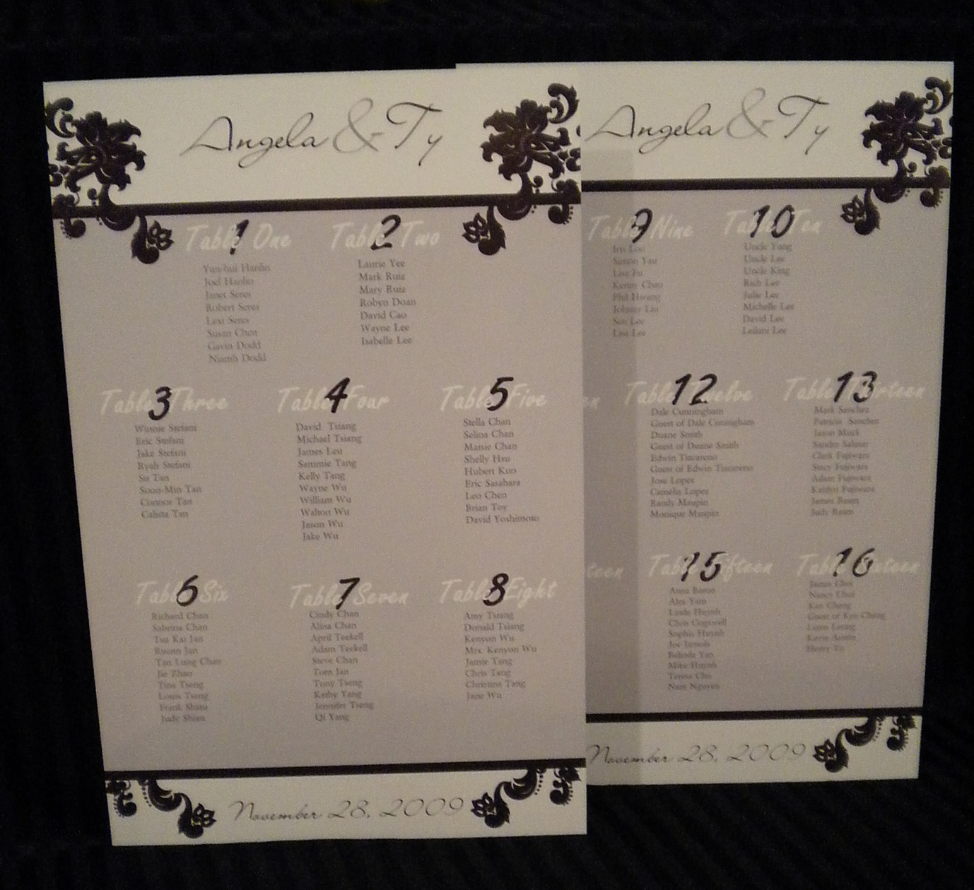 elegant wedding seating charts