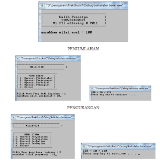 program kalkulator sederhana fungsi C++