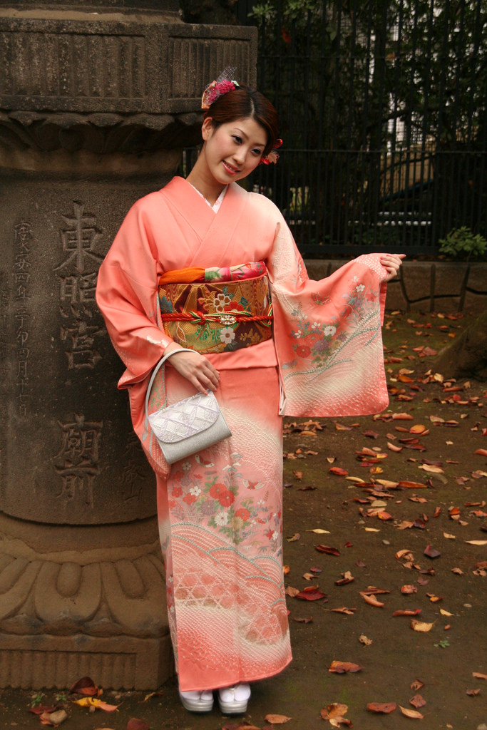 Japanese girl wearing kimono