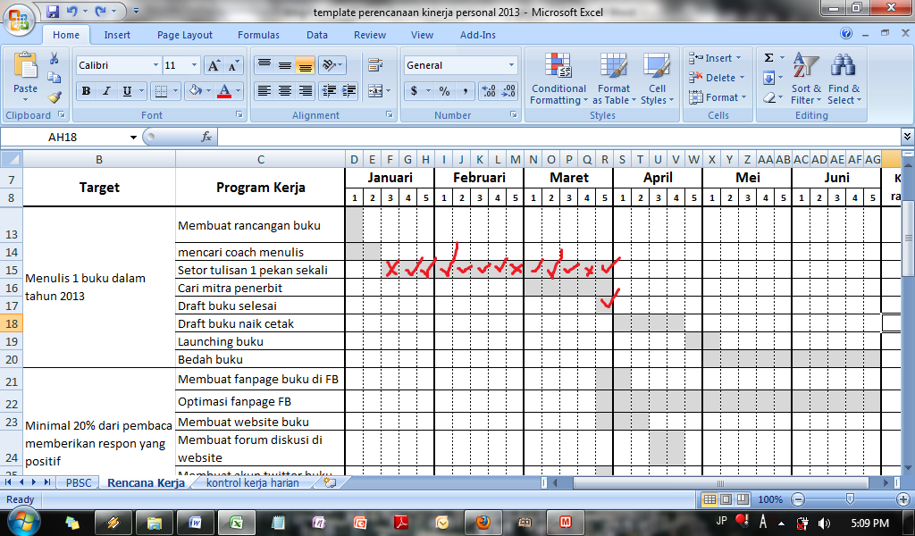 Cara Membuat Program Kerja Di Excel | Warga.Co.Id