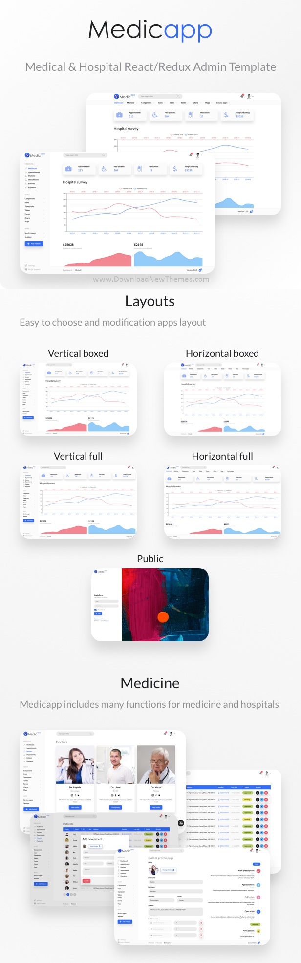 Medical & Hospital Admin Dashboard Template