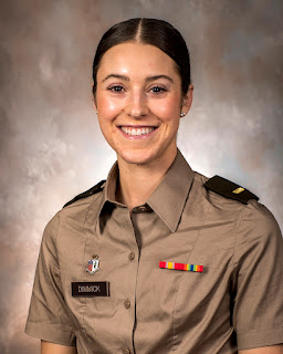 Army 2nd Lt. Ava Dimmick, a world-class synchronized ice skater, traded in her skates for a stethoscope as a new medical student at USU this year. (Photo credit: Tom Balfour, USU)