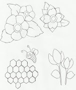 Desenho de flores e abelha para pintar. Desenho de abelha e de flores para . (desenho de flores abelha para pintar)