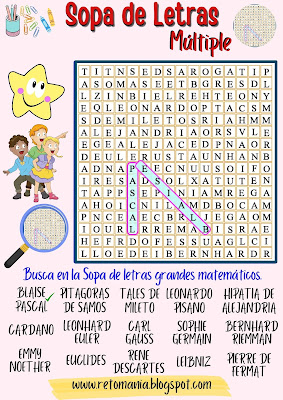 Retos matemáticos, Desafíos matemáticos, Problemas matemáticos, Juegos de Letras, Juegos de Palabras, Sopa de Letras, Sopa de Letras Múltiple, Retos Visuales, Reto Visual, Palabra Oculta, Buscapalabras