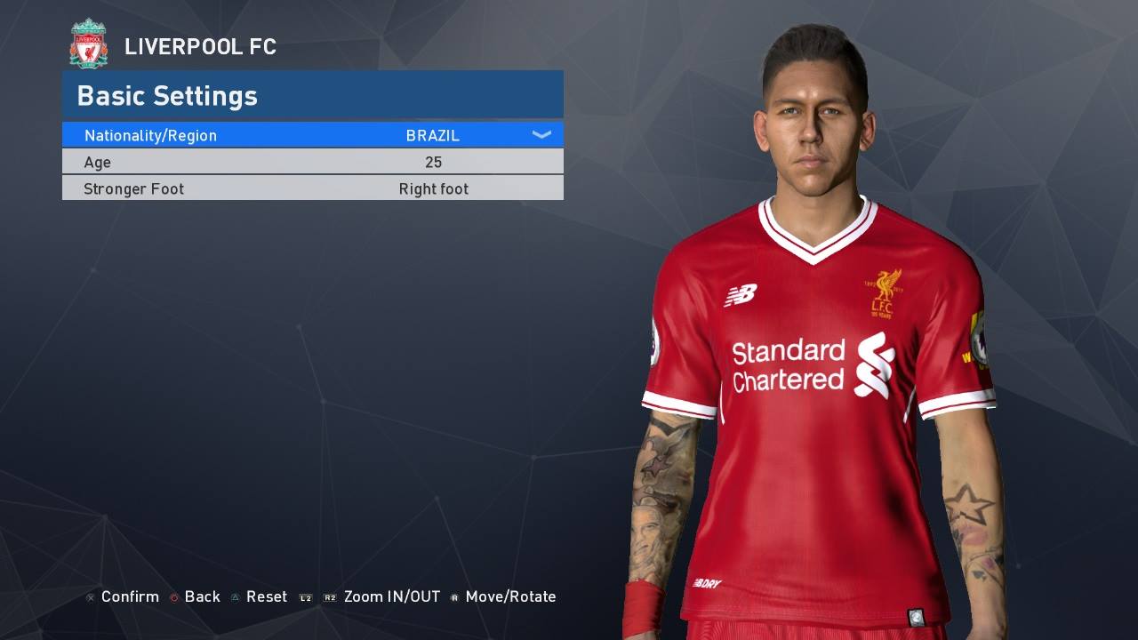 PES 2017 Roberto Firmino Face and Tattoo by Shenawy - Pes 