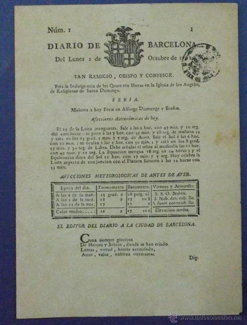 Diario de Barcelona , 1 octubre 1792