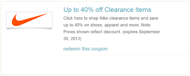 You can save up to 40% on Nike clearance items on this labor day holiday. Just click here to redeem the coupon.