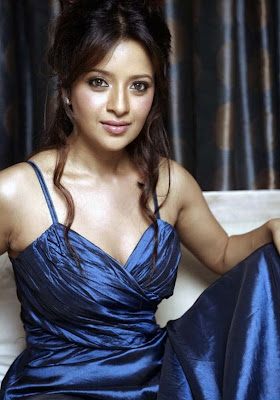 Reema Sen Hot in Blue Dress Photos