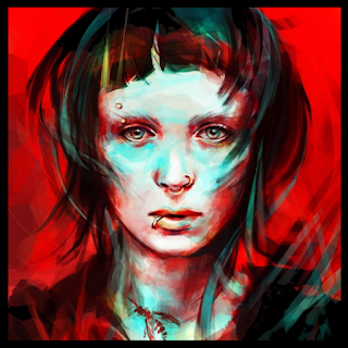 Uma imagem artística de Lisbeth Salander