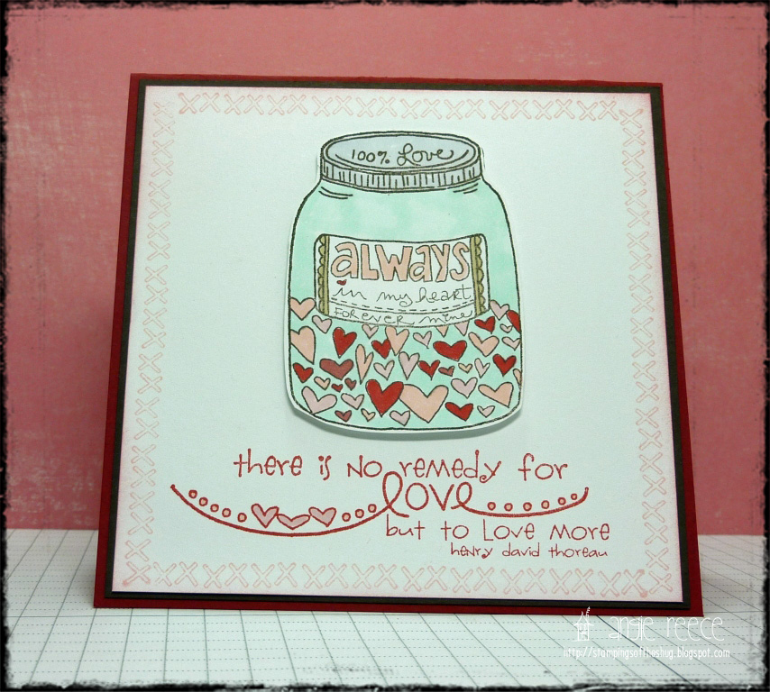 this is the card i made for my valentine, the love of my life. the thought 