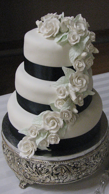 Black and White Wedding Cake Chocolate cake filled with vanilla bavarian