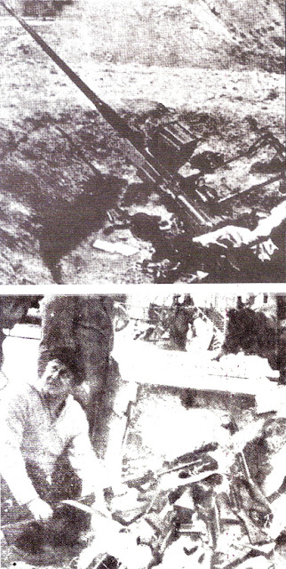 israil'in ve Şah idaresinin Mustafa Barzanî'ye temin ettiği ağır silahlar (üstte) ve Almanların gizlice verdiği silahlar.
