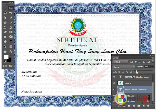 Cara mudah membuat piagam penghargaan dengan photoshop 