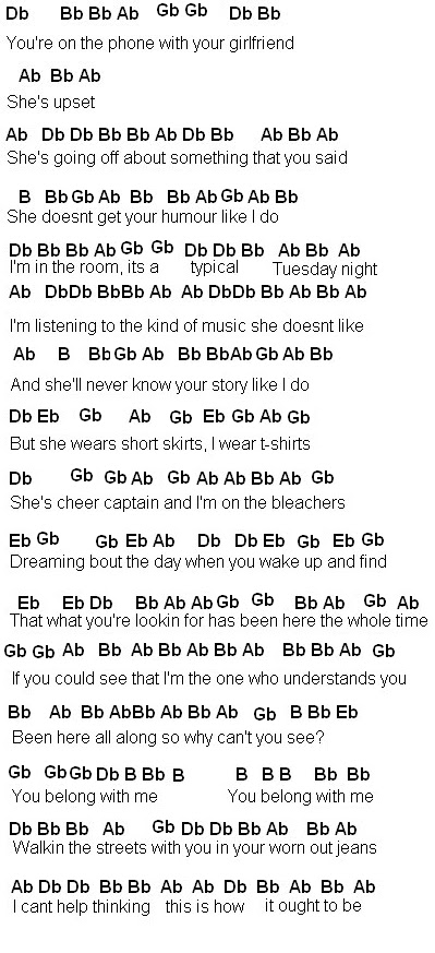 Flute Sheet Music: You Belong With Me