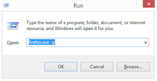 Open Firefox Profile Manager using Run dialog box