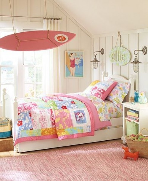 Contoh desain kamar tidur anak perempuan sederhana