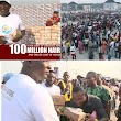 See how Billionaire Prophet, Jeremiah Omoto Fufeyin gave out whooping 100 Million Naira cash gifts and trailer loads of noodles to Nigerians in Christmas Celebration (Watch Video)