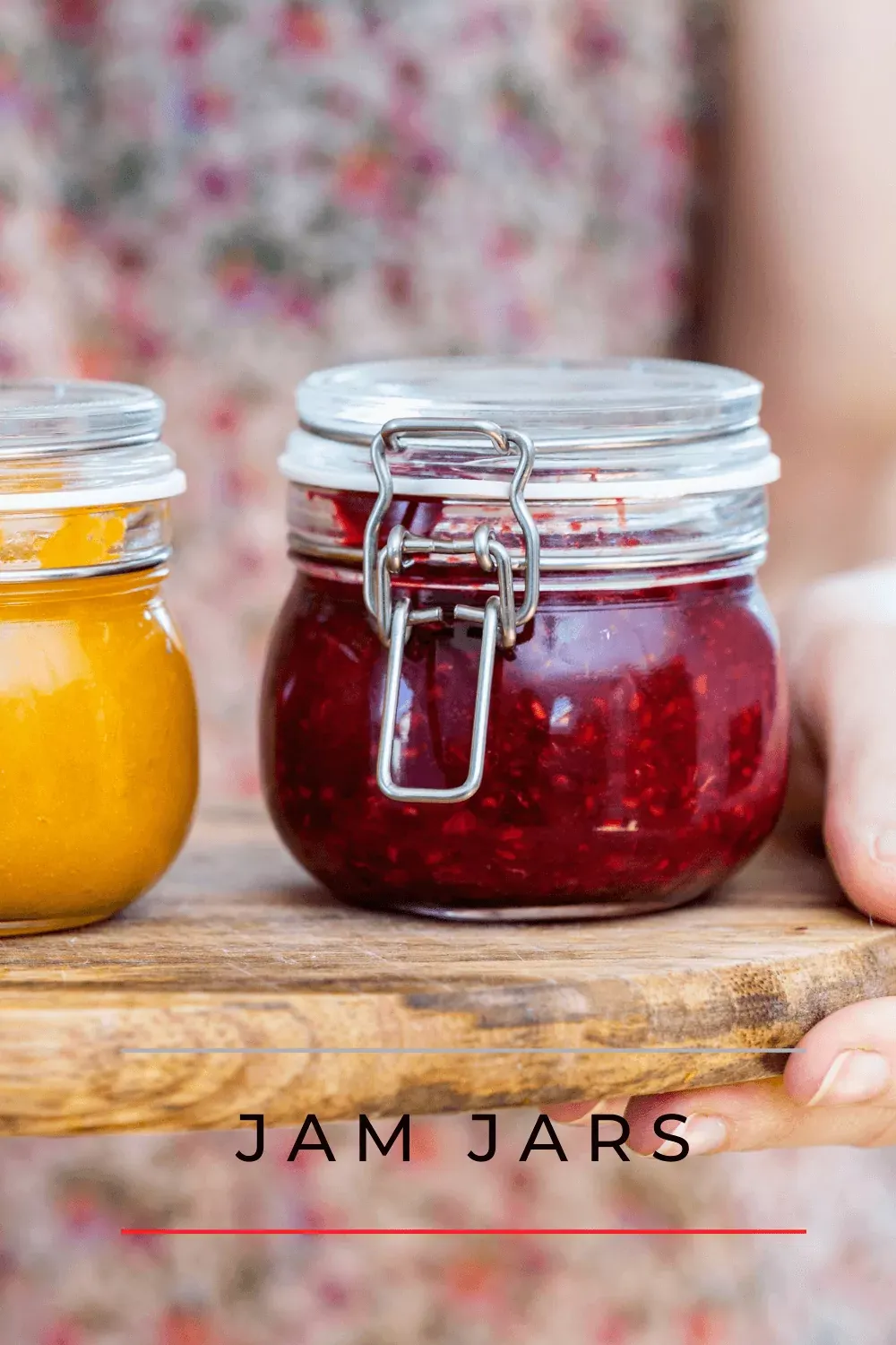 A bowl of apricot and strawberry jam