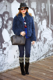 faux fur jacket, Givenchy Antigona small bag, Markus Lupfer inspired jumper, Fashion and Cookies, fashion blogger