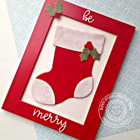 Sunny Studio Stamps: Santa's Stocking Dies Loopy Letters Christmas Felt Stocking Frame by Franci Vignoli