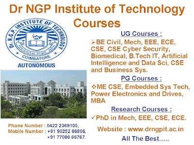 Dr NGP Institute of Technology Courses