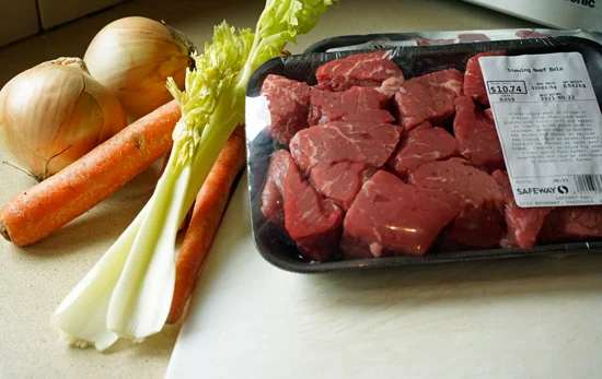 Ingredients for beef stew