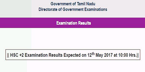 Tamil Nadu HSC +2 (Class 12th) Examination 2017 Results