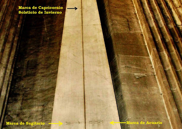 Marca del Solsticio de invierno en Saint-Sulpice