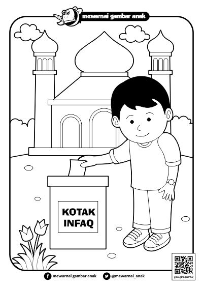  Mewarnai Gambar Anak Mewarnai Gambar Berinfaq Di Masjid