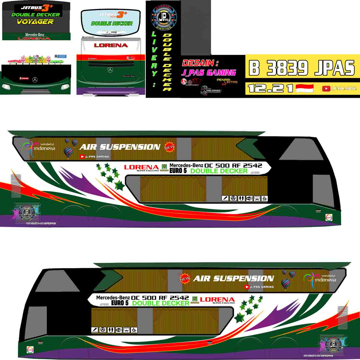 livery bussid lorena double decker