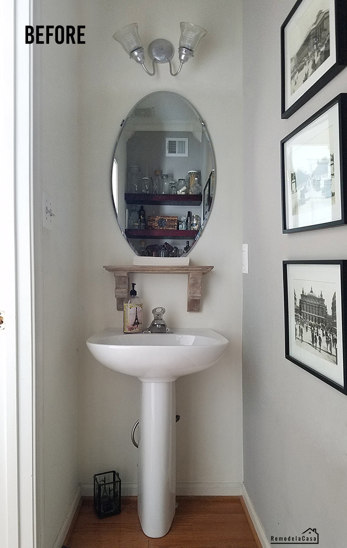 Small Powder Room Update with a Bathroom Vanity