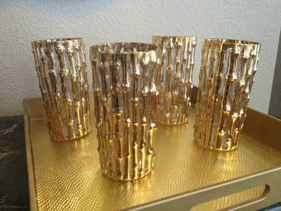 gold bamboo highball glasses