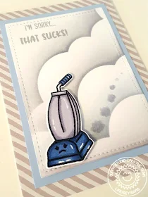 Sunny Studio Stamps: I'm Sorry... That Sucks Vacuum themed Card by Lindsey Sams.