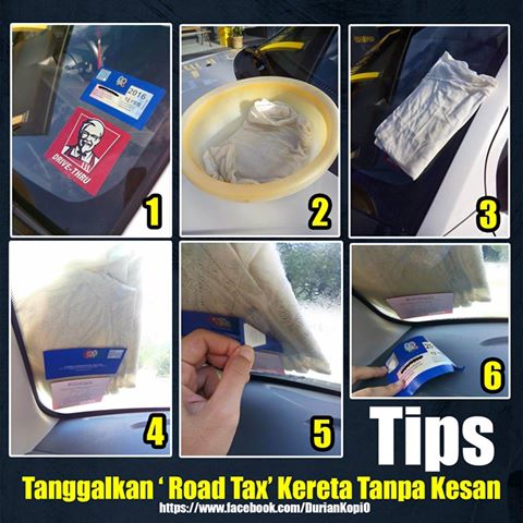 Wow!! memang Berkesan... Tips Untuk tanggal Sticker Road Tax Kereta Tanpa tinggalkan Sebarang Kesan