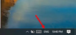 ENG iccon in the windows 10 taskbar