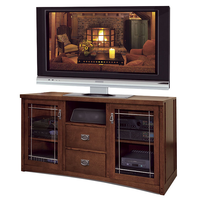 mission oak tv stand