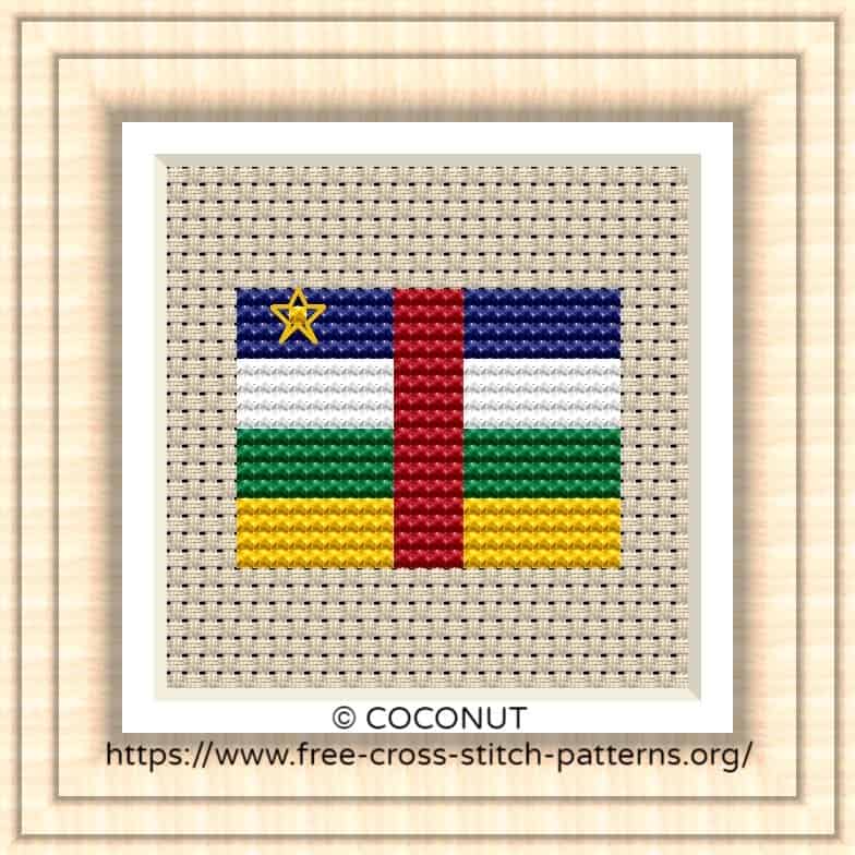 NATIONAL FLAG OF African Central Republic CROSS STITCH CHART