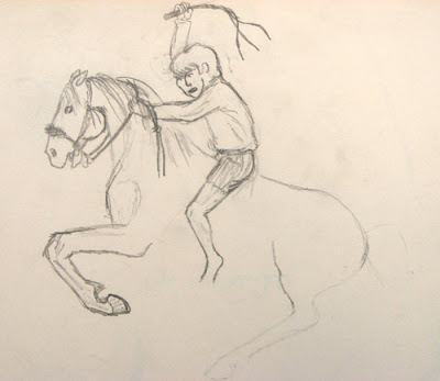 Rearing Horse and Rider_My AZ Sketchbook p 2