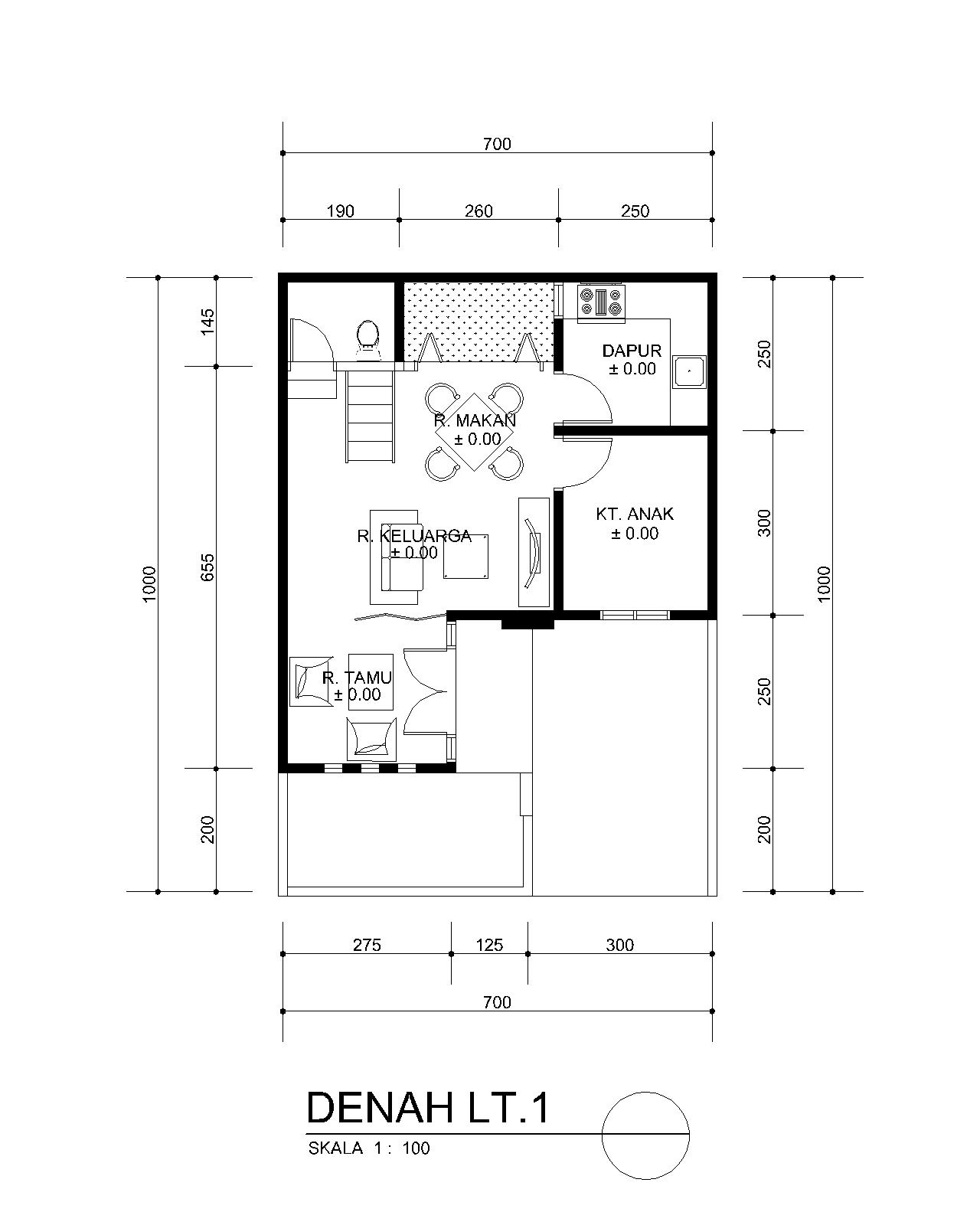 Mengagunkan rumah mungil 2 lantai