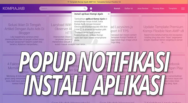 Membuat Popup Atau Modal Box Untuk Notifikasi Install Aplikasi Blog