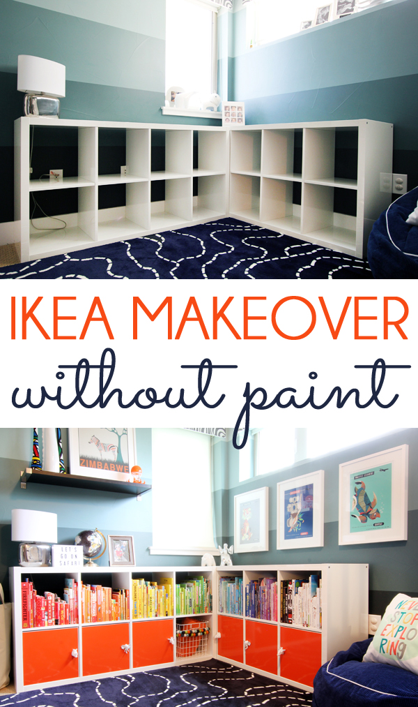 IKEA Hack: Bookshelf Makeover Without Paint | Blue i Style 