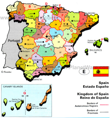 Map of Spain Region Political