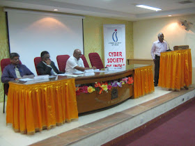 Dr Chellappan, Justice Jyothimani, S S Ramasubbu.  V Rajendran on podium