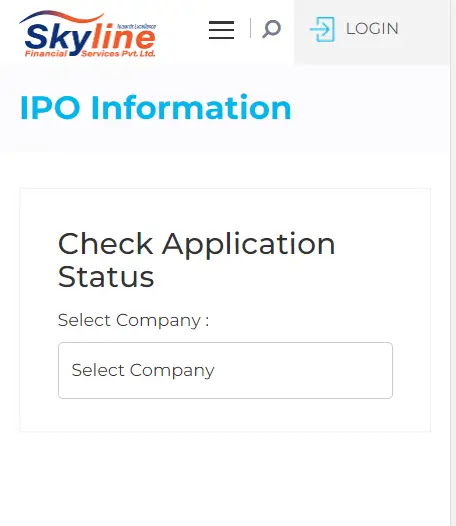Skyline IPO Allotment Status Page